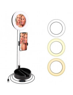 Luz LED Espejo Soporte USB...